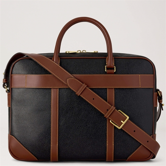 Mulberry Heritage Briefcase Black-Cognac 
